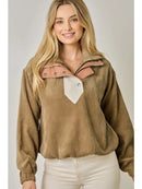 Corduroy Double Collared Pullover Jacket