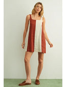 Color Block Linen Mini Dress