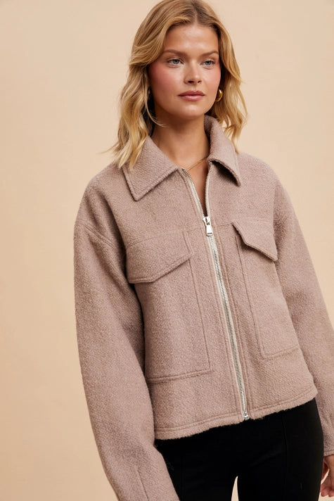 Collared Boucle Jacket