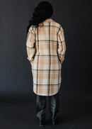 Tan, Black & Beige Plaid Long Flannel