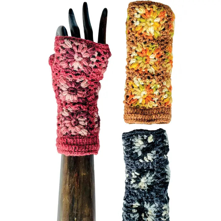 Fingerless Gloves Crochet Floral
