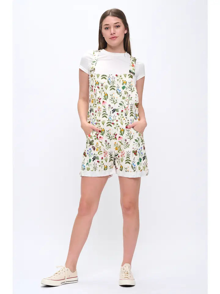 Floral Garden Print Shortalls
