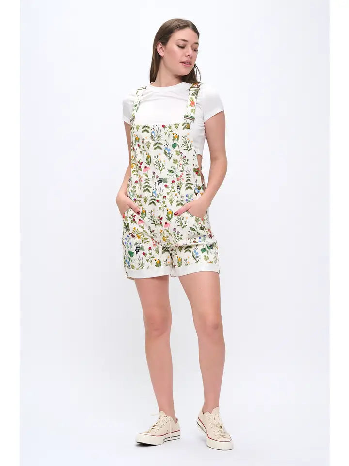 Floral Garden Print Shortalls