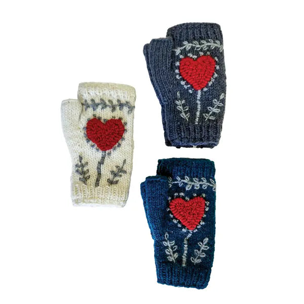 Fingerless Gloves Crochet Heart