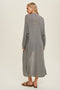 Maxi Lightweight Sweater Cardigan with Side Slits - Grey