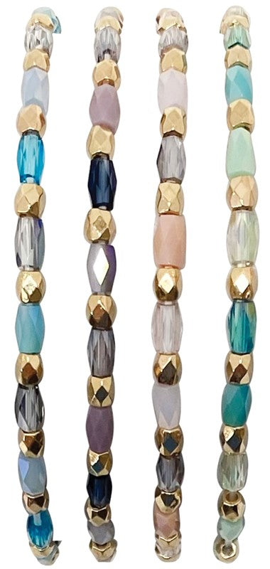 Elastic Facet & Gold Bracelet