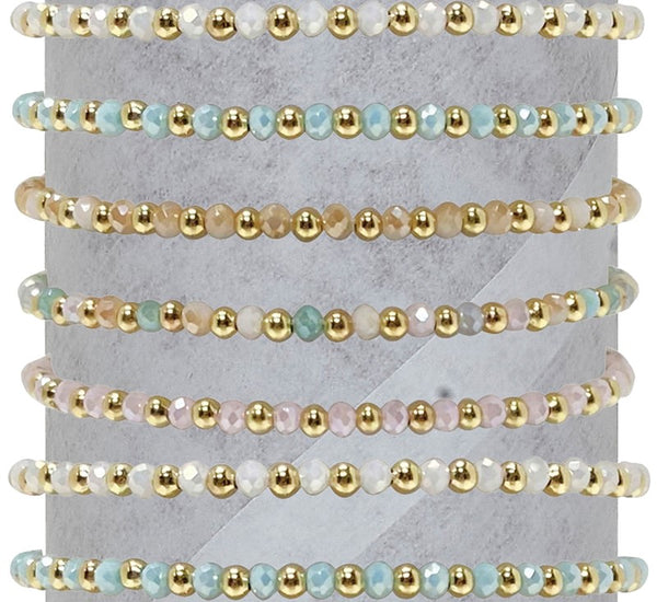 Adjustable Gold & Facet Bead Bracelet