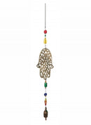 Intricate Hamsa Hand with Beads and Bell