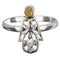 Sterling Silver with Citrine Hamsa and Star Ring