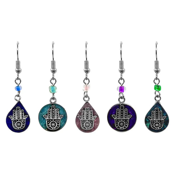 Handmade Metal Hamsa Earring