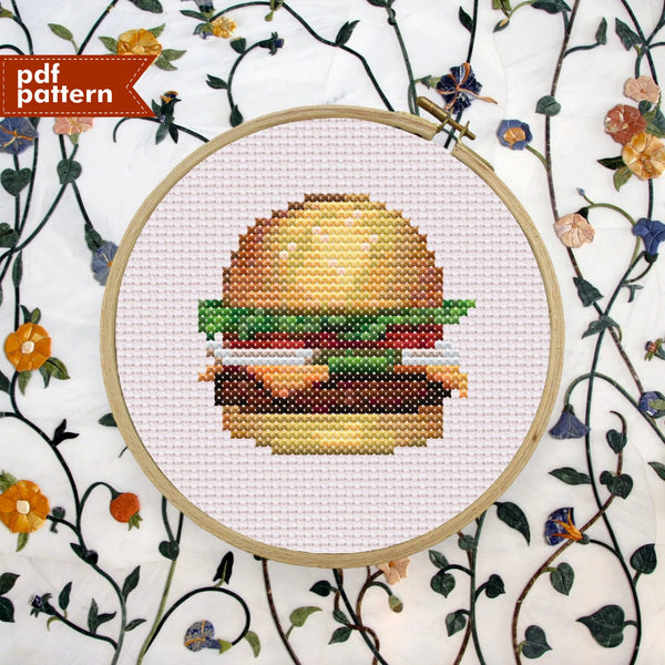 Burger Mini Cross Embroidery Kit