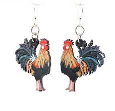 Acrylic Rooster Earrings