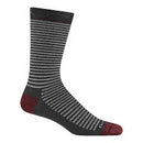 Men's Microstripe Crew Lightweight Lifestyle Socks-Charcoal