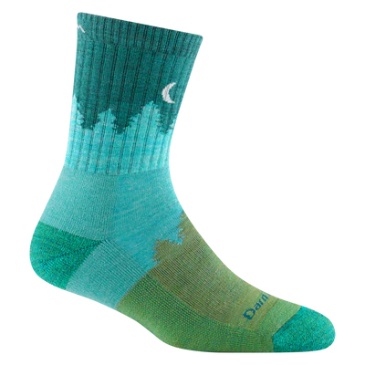 Women's Treeline Micro Crew Midweight Hiking Sock-Aqua