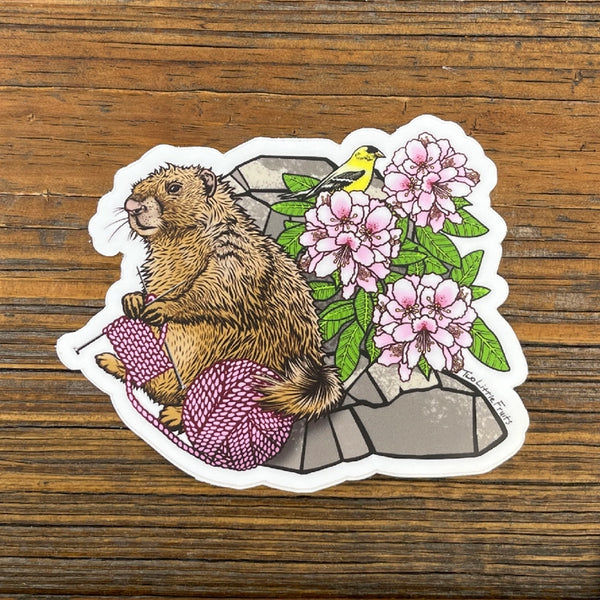 Knitting Animal Sticker