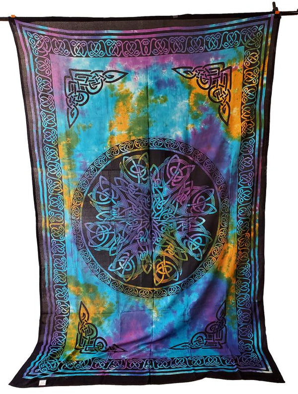 Knot Mandala Tapestry Tye Dye