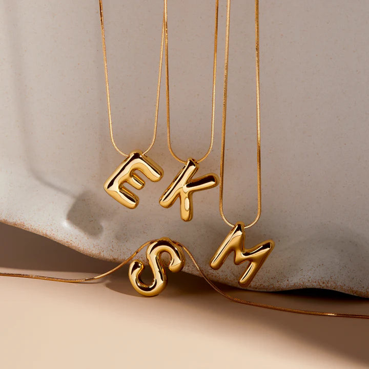 Bubble Initial Necklace