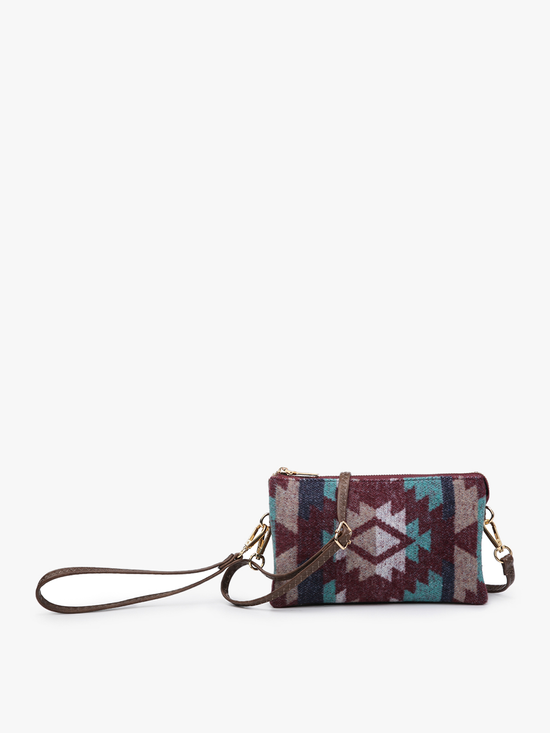 Patterned Riley Vegan Leather Wristlet/Crossbody