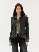 Mixed Media Denim Jacket- Clarissa