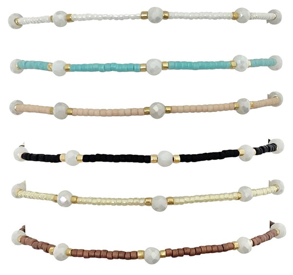 Adjustable Pearl & Mini Seed Bracelet