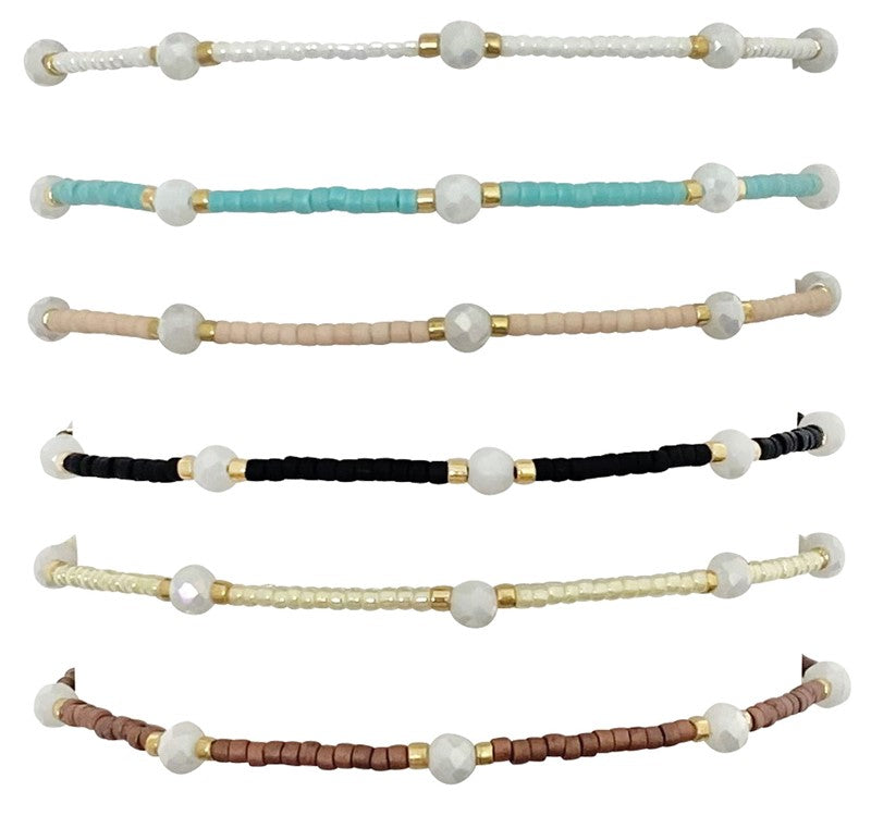 Adjustable Pearl & Mini Seed Bracelet