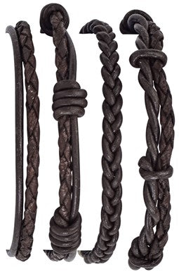 Leather Slide-Knot Adjustable Bracelet Assorted