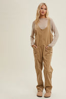 Open Back Corduroy Jumpsuit