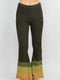 Cozy Obmbre Knit Bellbottom Pants - Moss