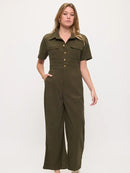 Olive Green Corduroy Jumpsuit