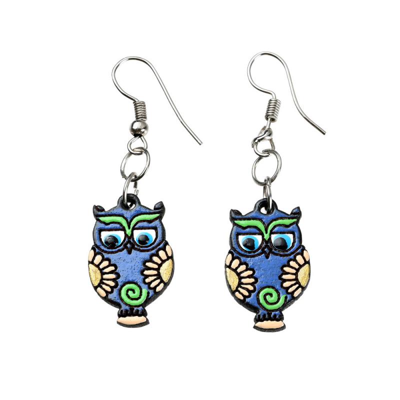 WOOD OWL EARRINGS