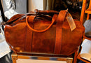 Small Brown Leather Duffel Bag