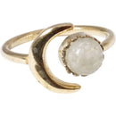 Assorted Adjustable Sun & Moon Brass Rings in Gold Tones