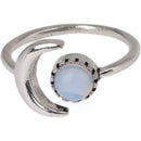Assorted Adjustable Sun & Moon Brass Silver Tone Rings