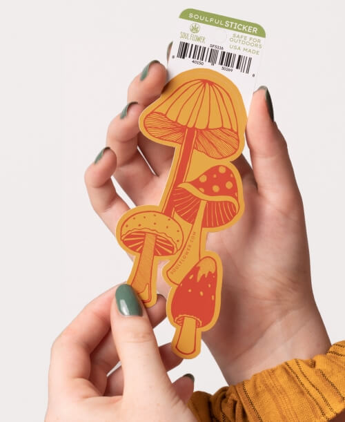 Orange Mushrooms Sticker