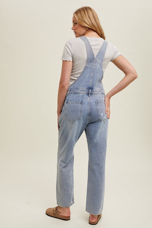 Cotton Denim Overall Distressed