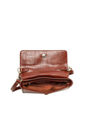 Wilma Faux Croc Mini Flap Top Handle Crossbody