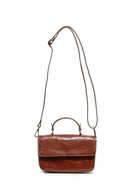 Wilma Faux Croc Mini Flap Top Handle Crossbody