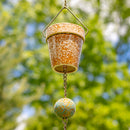 Hand Painted Porcelain Bucket Rain Chain