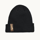 Black Wool Blend Beanie