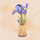 Rowood Purple Iris DIY Wooden Flower 3D Puzzle TW121