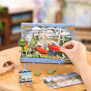 Rowood Red Boats Wall Art 3D Wooden Puzzle TH004