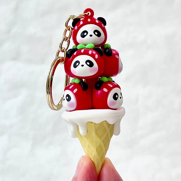 Red Panda Family Key Charm