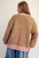 Two-Tone Long Sleeve Cardigan