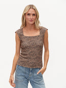 Cheetah Square Neck Top - Roxie