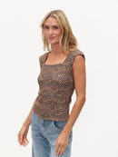 Cheetah Square Neck Top - Roxie
