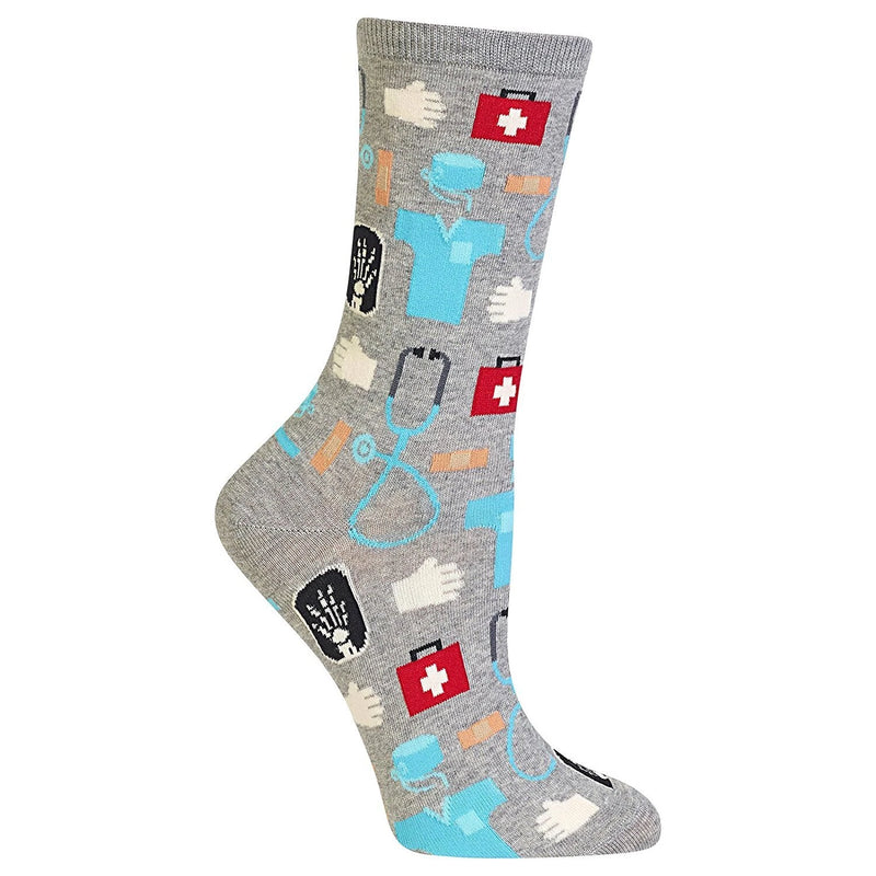 Women's Medical Crew Sock- Gray