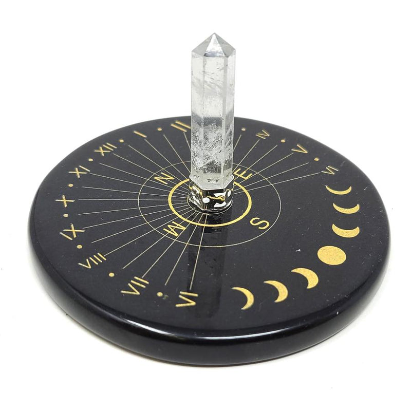 Black Agate Moon Phase Sun Clock