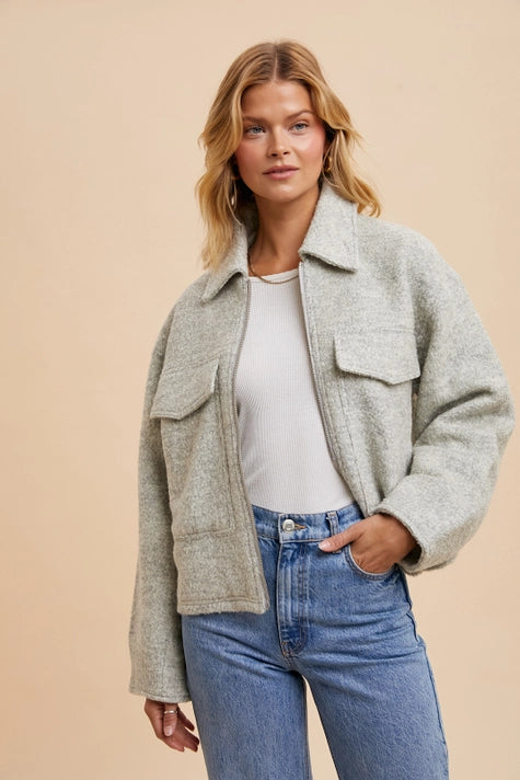 Collared Boucle Jacket