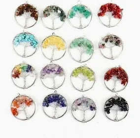 Large Gemstone Tree of Life Pendant