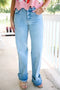 TC-High-Rise- Ankle Wide-Cuffed Jeans